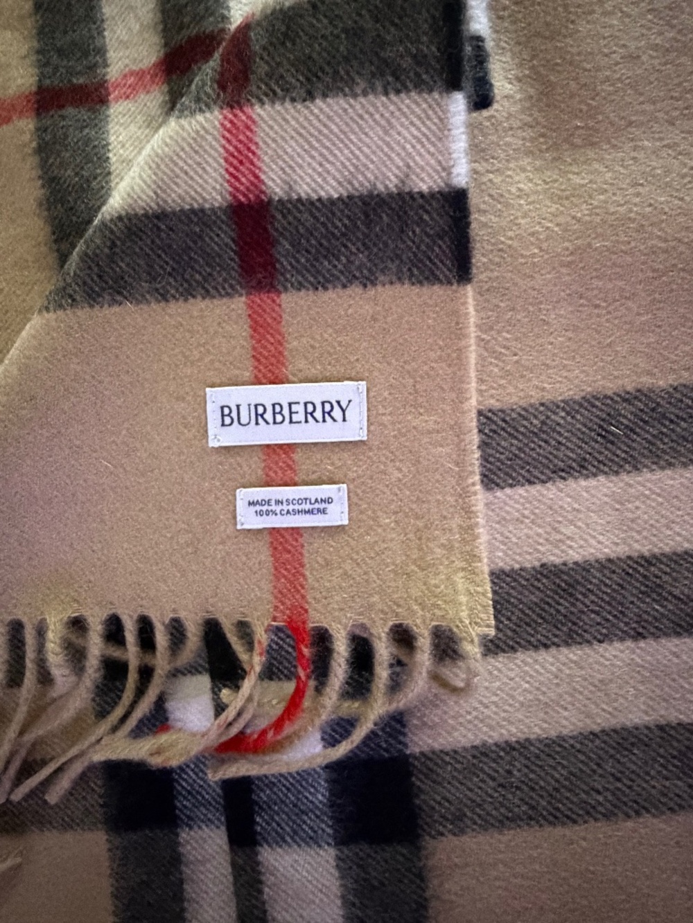 BURBERRY Giant Check Cashmere Scarf